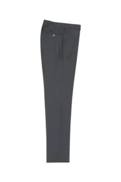 Gray Flat Front Wool Dress Pant 2560 By Tiglio Luxe TIG1008