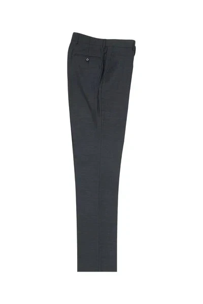 Charcoal Gray Flat Front Wool Dress Pant 2560 By Tiglio Luxe TIG1010 1 Charcoal Gray Flat Front Wool Dress Pant 2560 By Tiglio Luxe TIG1010