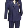 Modern Fit Navy 2 Piece Double Breasted Tuxedo Adjustable Waistband With Oversized Bow Tie