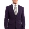 "Eggplant Men's Wedding & Prom 2025 Suit - One Button, Peak Lapel, Skinny Fit With Lowcut Vest"