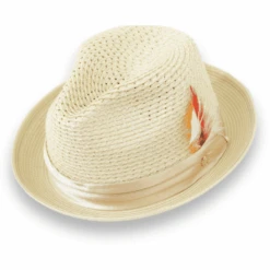 Castor Crushable Straw Hat Fedora In Tan