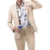 Tan Linen Suit - Men's Modern Fit Casual Summer Linen Tan Notch Lapel Suit