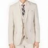 Tan Linen Suit - Men's Natural Sand Tan Khaki Linen Vested Suit