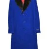 Mens Overcoat -Mens Long Wool Topcoats- Topcoat For Men-Men's Dress Coat Royal Blue