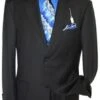 Mens Big And Tall Linen Suit -Black Suit