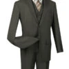 Morgan Collection - Regular Fit 3 Piece 2 Button Dark Olive