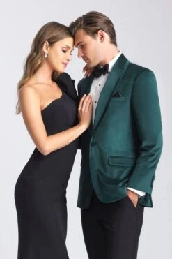 Velvet Blazer - Mens Blazer - Dinner Jacket 'Venice' Emerald Green Velvet Dinner Jacket - Separates -Alberto Nardoni Shop Velvet Blazer Emerald Green Dinner Jacket