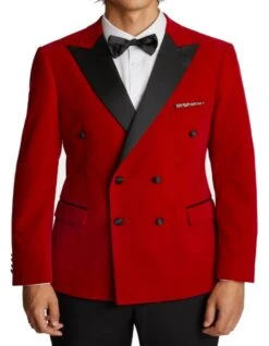 Double Breasted Tuxedo - Velvet Dinner Jacket With Pants In Color Red 9 Double Breasted Tuxedo - Velvet Dinner Jacket With Pants In Color Red -Alberto Nardoni Shop Velvet Dinner Jacket with Pants in Red
