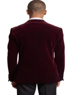 Double Breasted Tuxedo - Velvet Dinner Jacket With Pants In Color Maroon -Alberto Nardoni Shop Velvet Dinner Jackets Pants Maroon