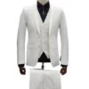 Ivory Tuxedo - Cream Wedding Suit- Off White Groom 2 Button Lapel Suit