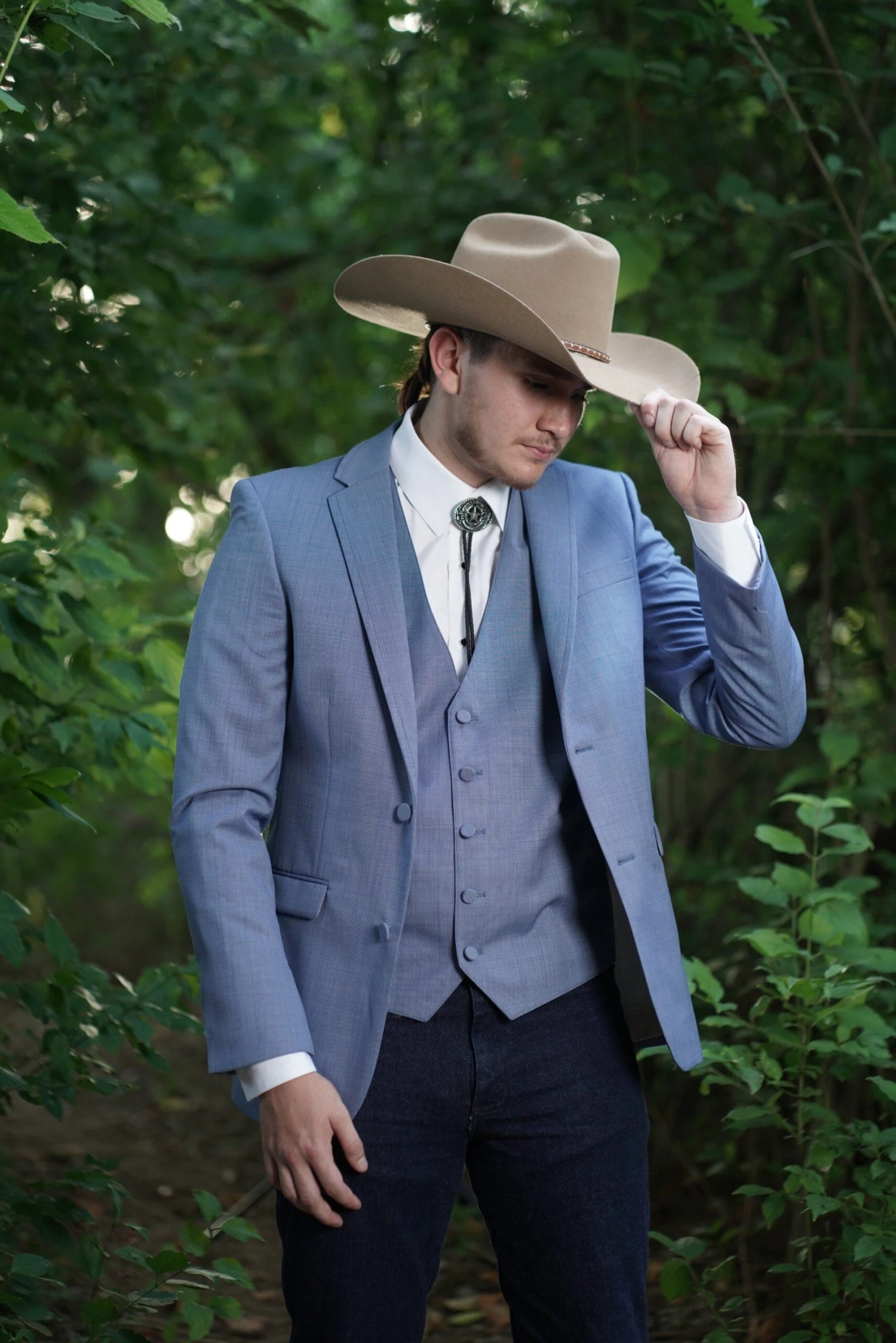 Western Suit - Trajes Para Hombres - Cowboy Formal Attire - Trajes De Novio - Two Button Notch Western Cornflower 1 Western Suit - Trajes Para Hombres - Cowboy Formal Attire - Trajes De Novio - Two Button Notch Western Cornflower