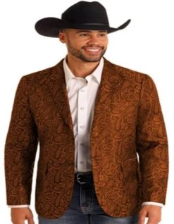 Western Blazer - Saco Vaquero Para Hombre - Paisley Blazer In Copper