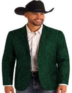 Western Blazer - Saco Vaquero Para Hombre - Paisley Blazer In Hunter