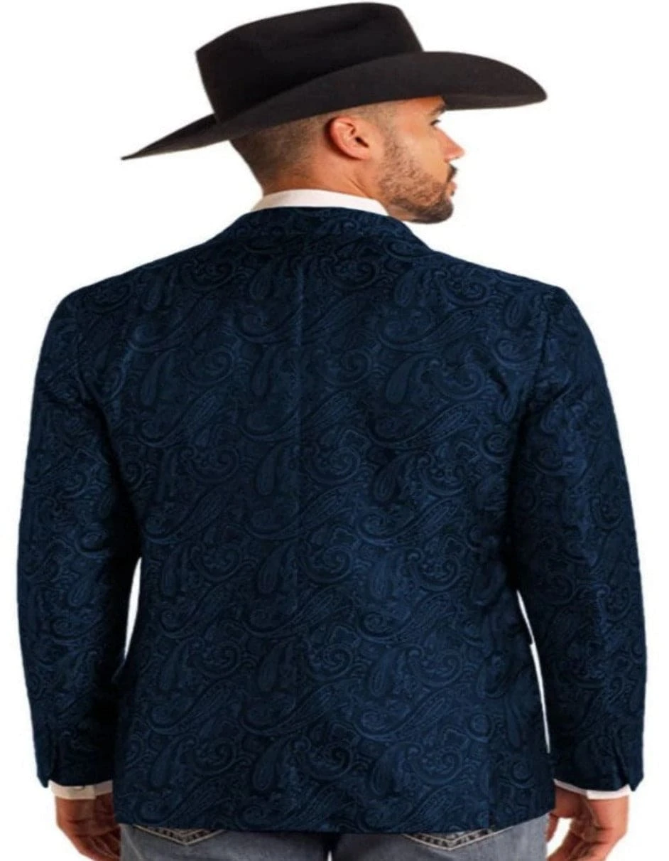 Western Blazers - Saco Vaquero Para Hombre - Paisley Blazer In Navy 7 Western Blazers - Saco Vaquero Para Hombre - Paisley Blazer In Navy - Image 7