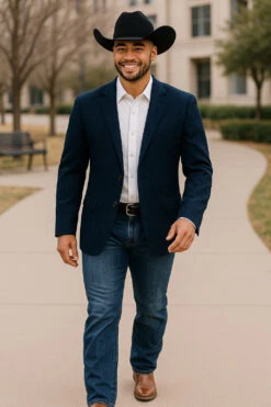 Western Blazers - Saco Vaquero Para Hombre - Paisley Blazer In Navy