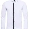Black Stripe Detailed White Men Tuxedo Shirt