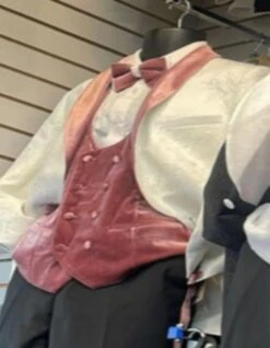 White And Pink Tuxedo - Prom Suit (Jacket + Pants + Vest + Bowtie Package) -Alberto Nardoni Shop White and Pink Vest
