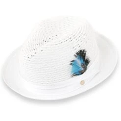 Castor Crushable Straw Hat Fedora In White