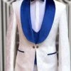 White And Royal Blue Prom Tuxedo - Wedding Suit - Groom Tuxedo Suit