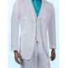 Tan Linen Suit - 2 Button 3 ~ Three Piece Vested Beach Wedding Outfit Available In White Or Natural (Tan) - Men's All White Linen Suit