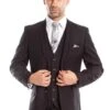 "Charcoal Grey Slim Fit Wedding Suit For Men - Two Button Basic Vested"
