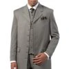 "Silver Grey Men's Zoot Suit - Long Vested Fashion Style"