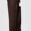 Mens Italian Wool Wide Leg Dress Pants In Brown