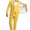 Men's One Button Vested Prom & Yellow Gold Wedding Tuxedo