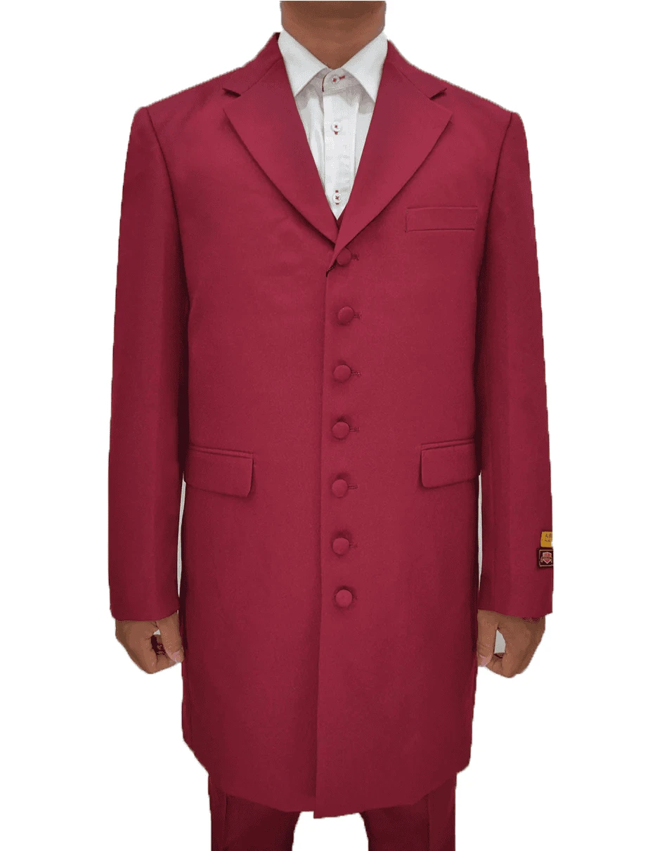 Mens Classic Vested Zoot Suit In Burgundy 1 Mens Classic Vested Zoot Suit In Burgundy