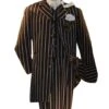 Gangster Suit - Mobster Suit - Mafia Suit For Mens Vested Gangster Bold Pinstripe Zoot Suit In Black