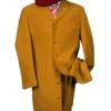 "Mustard Zoot Suit For Men - 2PC Classic Long Fashion Ensemble"