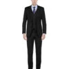 Affordable Groomsmen Suits Mens Modern Fit Vested Suit Black
