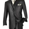 Alfa Collection-Shinny Men's 3 Piece Suit Color Black