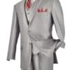 Alfa Collection-Shinny Men's 3 Piece Suit Color Gray