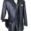 Alfa Collection-Shinny Men's 3 Piece Suit Color Midnight Blue
