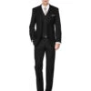 All Black Groomsmen Suit Mens Vested Smart Modern Fit Suit Black