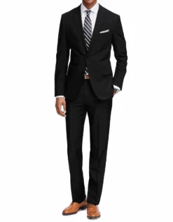All Black Groomsmen Suits Mens Slim Fit Suit Solid Black
