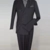 "Classic Fit Double Breasted Men's Suit In Charcoal - 100% Super 150's Wool"