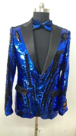 Big And Tall Mens Tuxedos - Black Blue Tuxedo