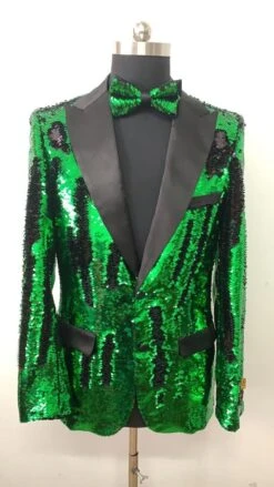 Big And Tall Mens Tuxedos - Black Green Tuxedo