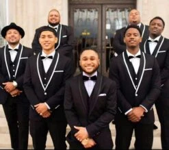 Black And White Trim Tuxedo Or Black And Black TrimVested Suit - Wedding - Prom Tuxedo
