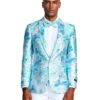 Blue Paisley Jacket Mens Paisley Shawl Prom Tuxedo Blazer In Turquoise Sky Blue