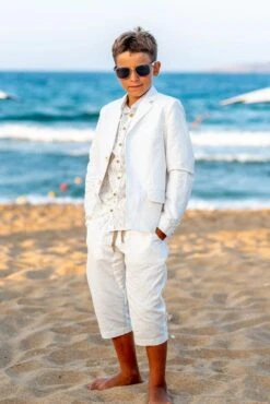 Boys White Linen Suit For Sale