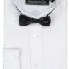 Boys White Tuxedo Shirt And Bowtie Set - Wholesale Mens Dress Shirts (Minimum 20PC ) $26