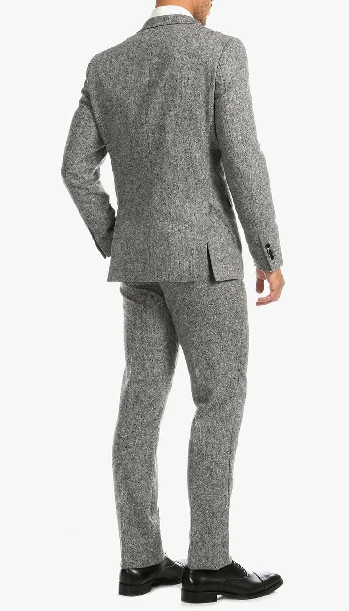 Bradford Grey Slim Fit 3 Piece Tweed Suit 6 Bradford Grey Slim Fit 3 Piece Tweed Suit - Image 6