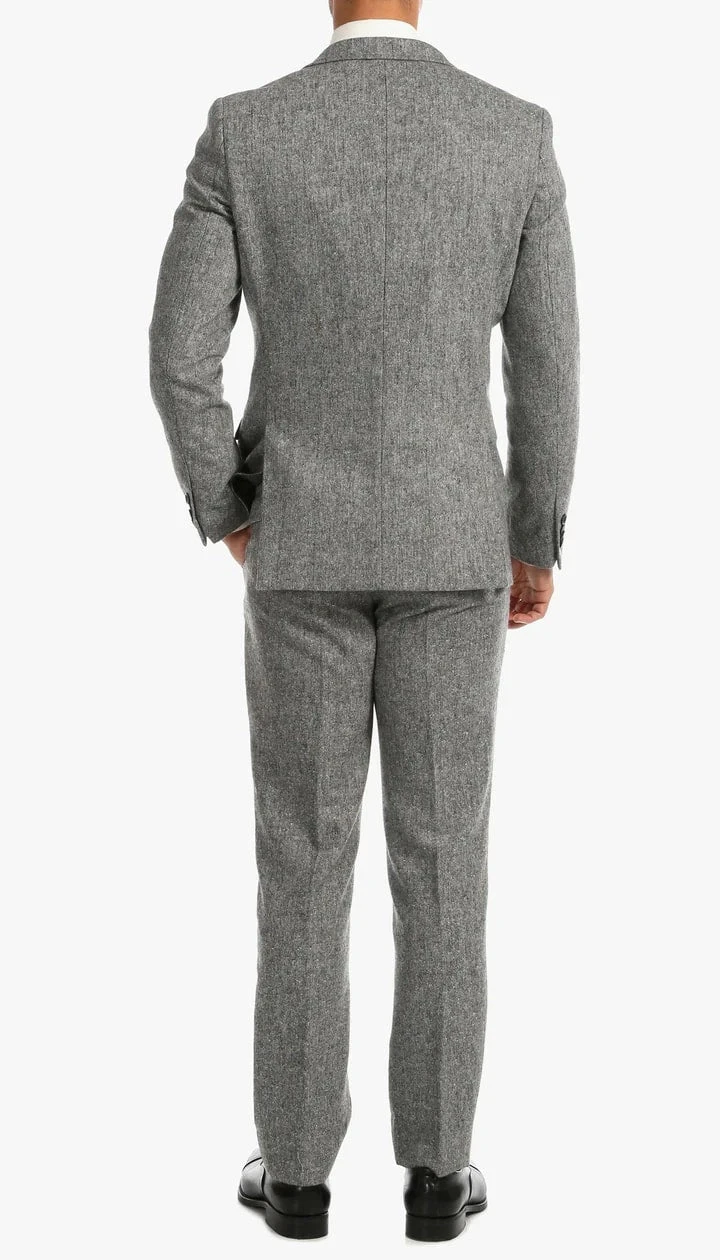 Bradford Grey Slim Fit 3 Piece Tweed Suit 4 Bradford Grey Slim Fit 3 Piece Tweed Suit - Image 4