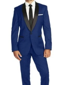 Bright Blue Groomsmen Suits