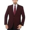 Wholesale Mens Jackets - Wholesale Blazer -Burgundy Two Button Blazer