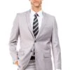 "Men's Slim Fit 2 Button Wedding Suit - Light Grey Basic"