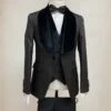 Mens Black Dinner. Jacket - Two Toned Color Blazer Black-Black Sport Coat